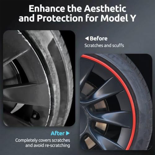 Wheel Rim Protector for Tesla Model Y 20 Inch Induction Wheels All (4 Count)