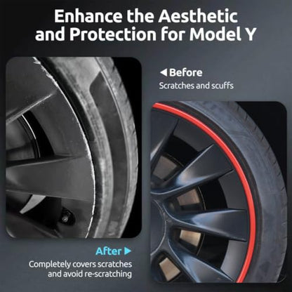 Wheel Rim Protector for Tesla Model Y 20 Inch Induction Wheels All (4 Count)