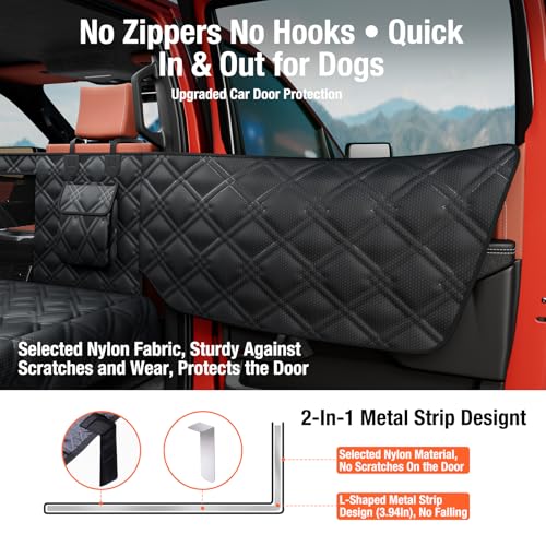 XL Dog Car Seat Cover for Back Seat Hard Bottom Holds 420 lbs