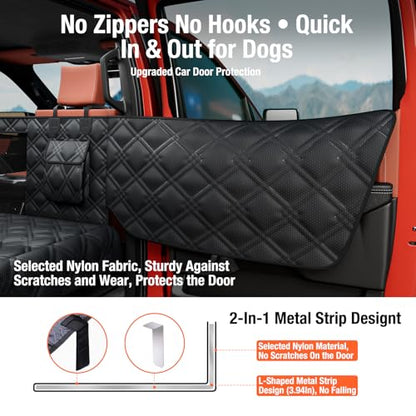 XL Dog Car Seat Cover for Back Seat Hard Bottom Holds 420 lbs