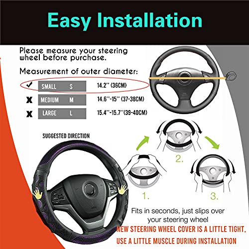 Small Size 14In Round Steering Wheel Cover Great Grip