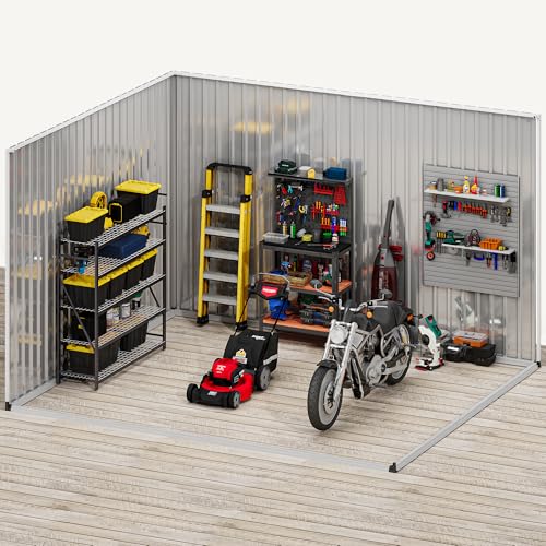 10x8ft Metal Outdoor Storage Shed with Window