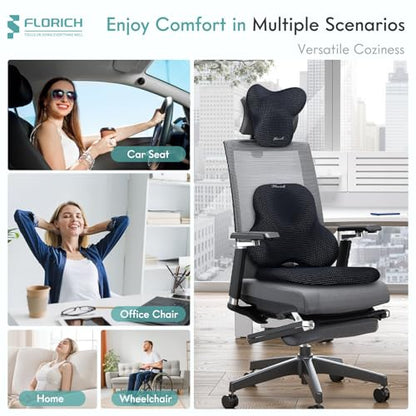 Car Seat Cushion and Lumbar Support Pillow for Office Chair Car