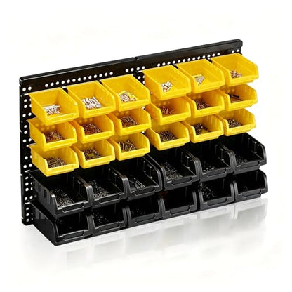 Wall Mounted Storage Bins Parts Rack 4 Colors Bin Organizer Garage Plastic Shop Tool
