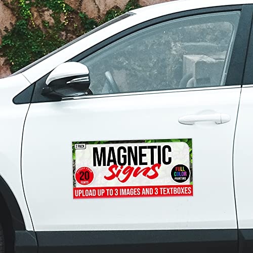 2 Pack Personalized Magnetic Signs for Vehicles