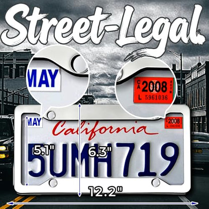 Premium Chrome License Plate Frames with 2 Anti