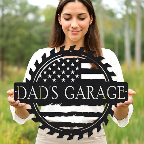Custom Garage Workshop Metal Sign Personalized Tool Name Wall Art for Car Truck Mechanic Shop Decor Durable Steel Sign for Dad Husband Men’s Auto Workspace or Fence