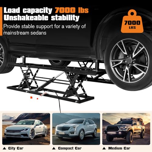 7000 LBS Portable Car Lift with Extension Plates for Garage Use