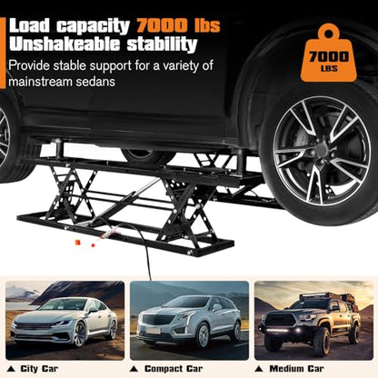7000 LBS Portable Car Lift with Extension Plates for Garage Use