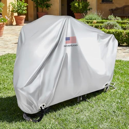 Motorcycle Cover Waterproof Outdoor All Weather Protection Silver