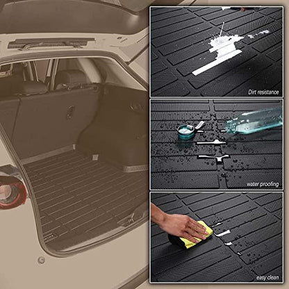 Floor Mats & Cargo Liner Full Set Custom for 2026 2025 2024 2023 Hyundai Ioniq 6 Car Mats Automotive Cargo Mat Floor Liners Trunk Liner IONIQ 6 All Weather Trunk Mat Accessories Black