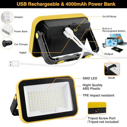 2 Pack USB Rechargeable LED Work Lights