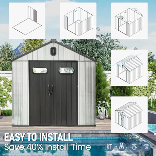 Domi 8x6 FT Resin Outdoor Storage Shed