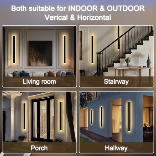 2 Pack Modern Outdoor Wall Lights for Patio