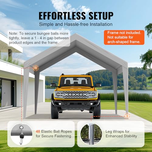 Carport Replacement Canopy Cover 12 x 20 ft