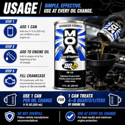 BG Advanced Formula MOA PN 115 Motor Oil Additive (22 Fl Oz)
