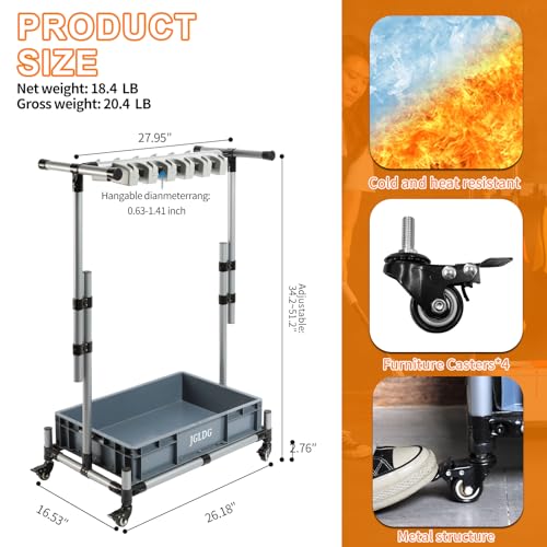 Freestanding Mobile Cleaning Tool Storage Rack