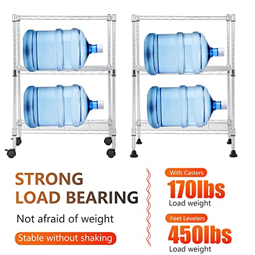 3 Tier Wire Shelf with Wheels