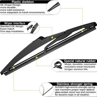 AUTOBOO 24"+18" Windshield Wipers with 10" Rear Wiper Blade Replacement for Jeep Compass 2018 2019 2020 2021 2022 2023 -Original Factory Quality (Pack of 3)
