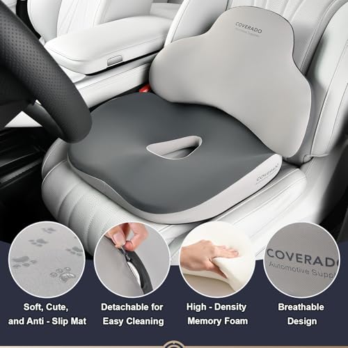 Car Seat Cushion and Lumbar Support Pillow