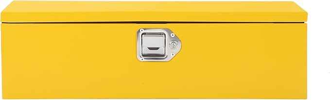 Garvee Black Steel Truck Bed Tool Box, Diamond Plate Tool Box with Side Handle and Lock Keys, Storage Toolbox Chest Box Organizer for Pickup, Truck Bed, RV, Trailer