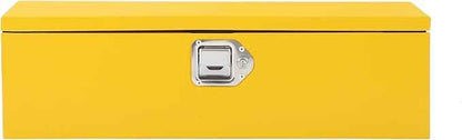 Garvee Black Steel Truck Bed Tool Box, Diamond Plate Tool Box with Side Handle and Lock Keys, Storage Toolbox Chest Box Organizer for Pickup, Truck Bed, RV, Trailer