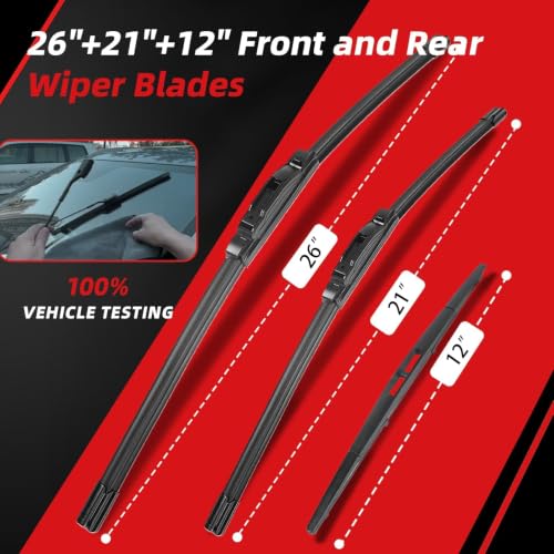 26"+21"+12" Windshield Wiper Blades Replacement for Acura MDX 2007