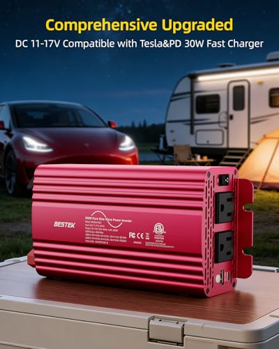 500W Pure Sine Wave Power Inverter DC 12V to AC 110V Car Converter
