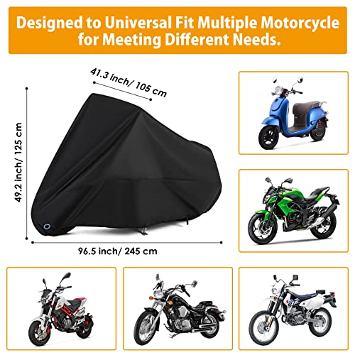 Motorcycle Cover All Season Universal Weather Waterproof Motorbike Cover with Lock