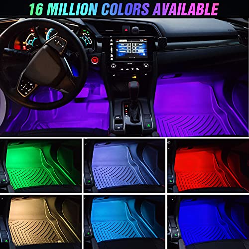 Car Interior Lights with APP Control 16 Million RGB Colors Strip Lights with Music Sync Mode and Multiple Scene Options for Cars Trucks SUVs
