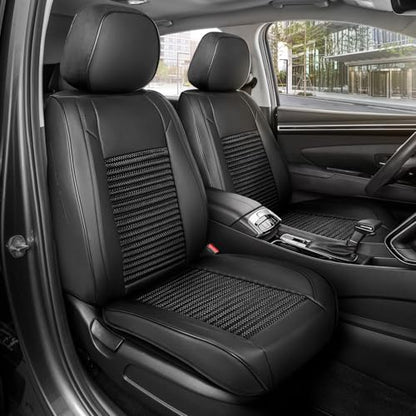Curated Wicker Leather Seat Covers for Cars & SUVs (2 Count)