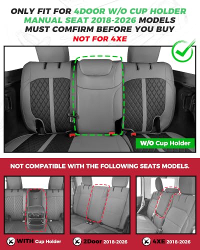 for Jeep Wrangler Leather Custom Car Seat Covers Full Set 4 Door