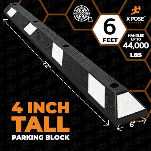 72" Heavy Duty Rubber Parking Stopper (50 Count)