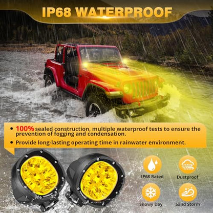 P4 Series 4 Inch Amber LED Offroad Lights Round LED Pods 2 (2 Count)