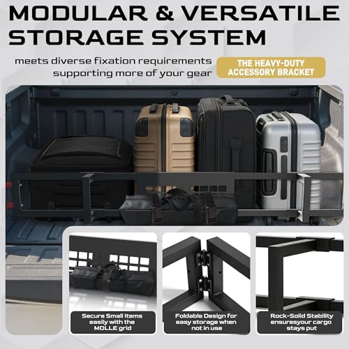 Truck Bed Divider with MOLLE Panel Aluminum Foldable Cargo Divider fit 2019