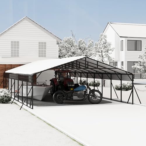 20x40 ft Metal Carport Kits with Galvanized Steel Roof