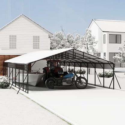 20x40 ft Metal Carport Kits with Galvanized Steel Roof