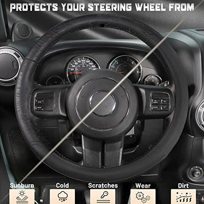 Car Steering Wheel Cover for F150 Tundra Range Rover 15.5"