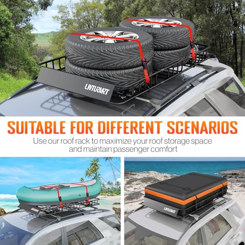 64 x 39’’ Roof Rack Cargo Basket Rooftop Cargo Carrier with Net
