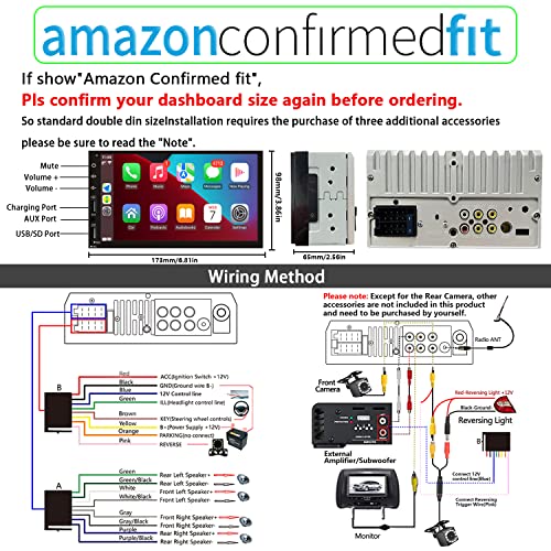 Wireless Carplay Double Din Car Stereo with Android Auto