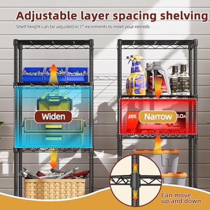 Small Wire 4 Adjustable Shelves Pantry Metal Shelf Floor Organizer
