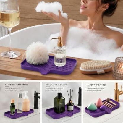Silicone Soap Dish with Drain Spout