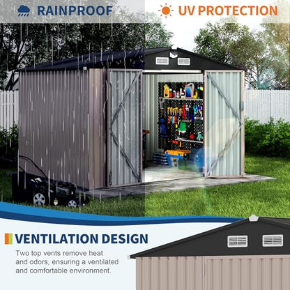 8x10 FT Metal Storage Sheds Outdoor