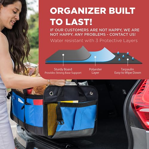 Blue Car Cargo Trunk Organizer for SUV & Auto Storage (16 Ounce)