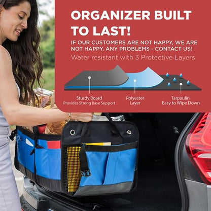 Blue Car Cargo Trunk Organizer for SUV & Auto Storage (16 Ounce)