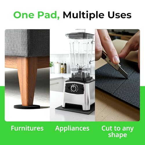 Anti Vibration Pads Furniture Pads Self Stick Versatile Adhesive Foam Rubber Pads Sheets for Appliances and Furniture (8 Count)