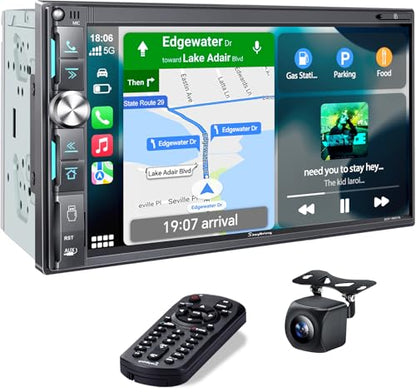 7" Double Din Car Stereo with Wireless Apple CarPlay & Android Auto