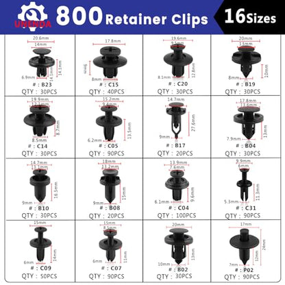 802Pcs Car Trim Clips Kit w (802 Count)