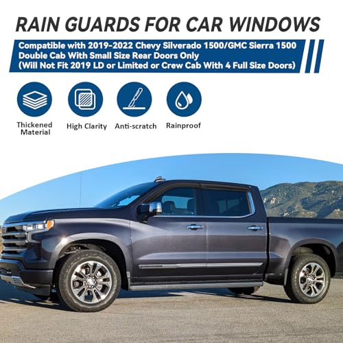 4pcs Window Visors Rain Guards for 19