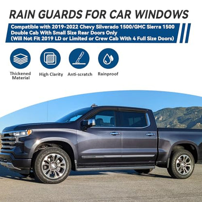 4pcs Window Visors Rain Guards for 19